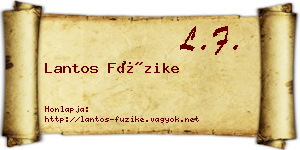 Lantos Füzike névjegykártya